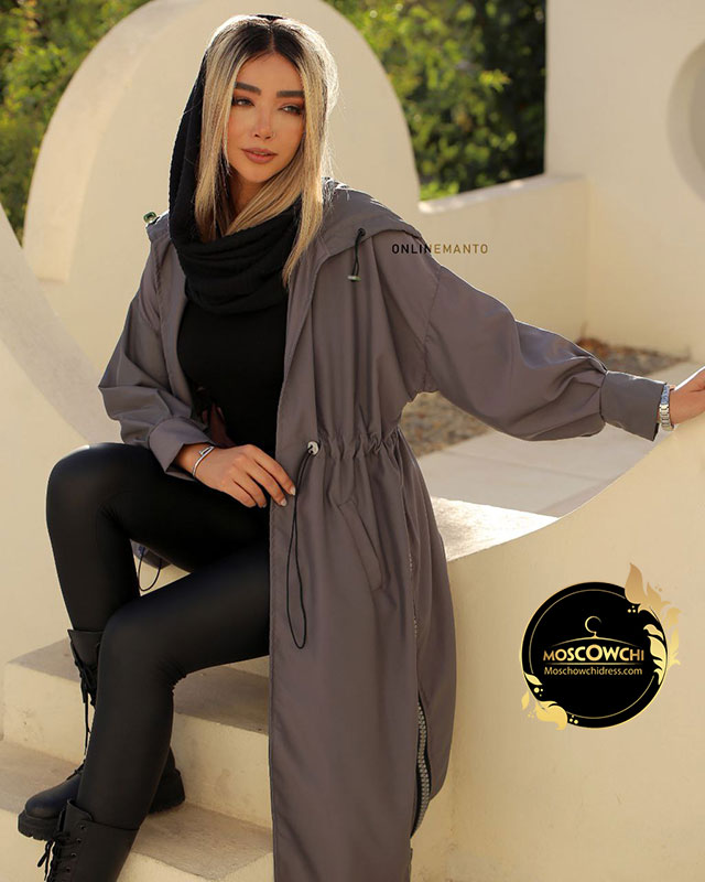 خرید بارونی بلند زنانه کمر کش دار